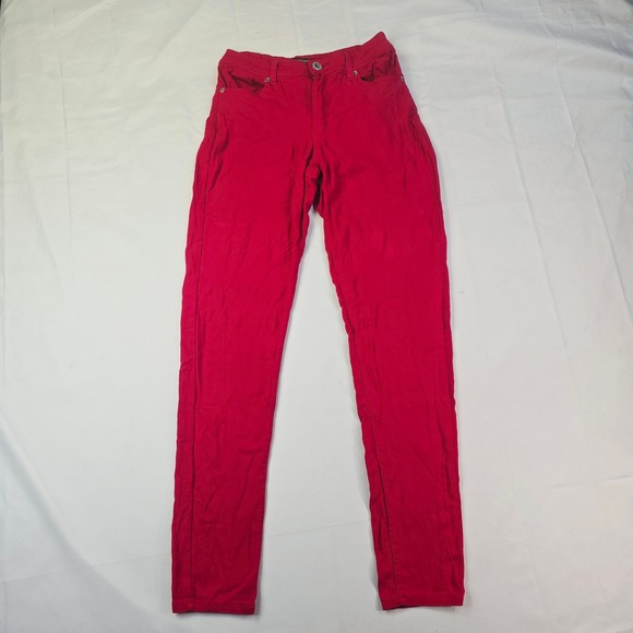 Red Fox Jeans Denim - Redfox Skinny Jeans Women Size Large Red Stretch Five Pocket Casual Pants